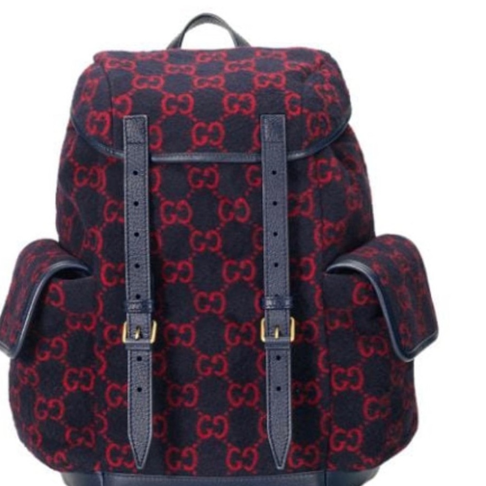 SOLD! Gucci Wool Monogram Backpack Like  New! 16.5 by 10.5